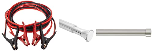 Image of AmazonBasics Jumper Cable 8 Gauge, 16 Feet&AmazonBasics Shower Adjustable -Length Curtain Tension Rod - 36-54 inch, Chrome&AmazonBasics 1 inch Curtain Rod - 36-72 inch, Nickel