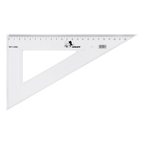 Jolly Triangle Géométrique 60° 25cm Transparent Stable en Plastique pour Ecole Dessin Technique Géométrie Dessin, Messe, Enseignement