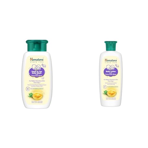 Himalaya Baby Head to Toe Wash with Pure Cow Ghee & pH 5.5 (100 ml) + Himalaya Baby Lotion with Pure Cow Ghee & pH 5.5 (100 ml)