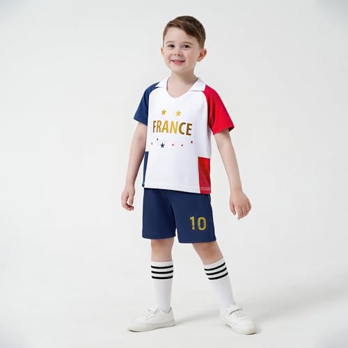 Image of Unisex Kids Soccer Jersey and Shorts Kit 2-Piece Set Boys Girls Football Outfits for Little Athlete 2-14 Years