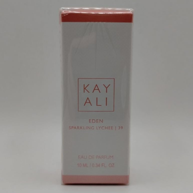 Kayali Eden Sparkling Lychee 39 Eau de Parfum, tamaño de viaje, 10 ml, botella rosa
