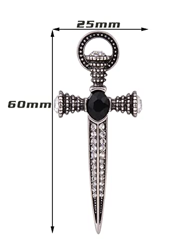 Image of Antique Rhinestone Sword Pin Brooch Lapel Pin Scottish Kilt Pins Cardigan Shawl Safety Pin Hat Pins