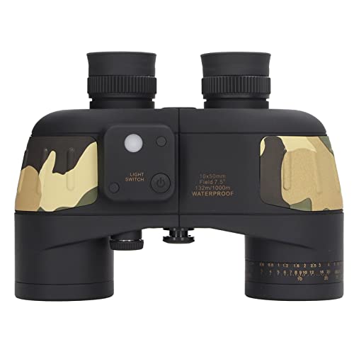 Binóculos Marinhos 10x50 para Adultos, Binóculos de Navegação Portáteis Ajustáveis ​​com Telêmetro e