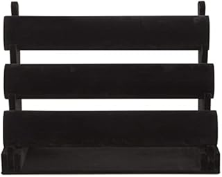 3-Tier Jewellery Display Stand with Removable Bars for Bracelets, Anklets, Watches, Bangles, Black Velvet, 30.5 x 23 x 18 cm