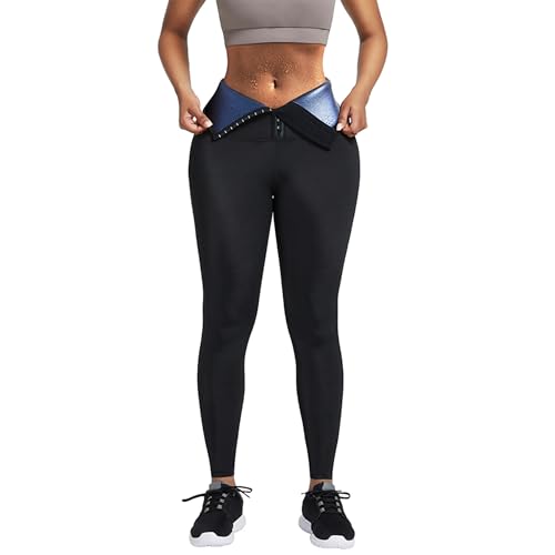 Schwitzhose für Damen – Leggings gegen Cellulite, Schlankheitseffekt, hohe Taille – ideal für beschleunigtes Schwitzen & Beseitigung von Fett – alle Arten von Sport – bequem, elastisch & atmungsaktiv, Schwitzhose für Damen – Leggings gegen Cellulite, Schlankheitseffekt, hohe Taille – ideal für beschleunigtes Schwitzen & Beseitigung von Fett – alle Arten von Sport – bequem, elastisch & atmungsaktiv,
