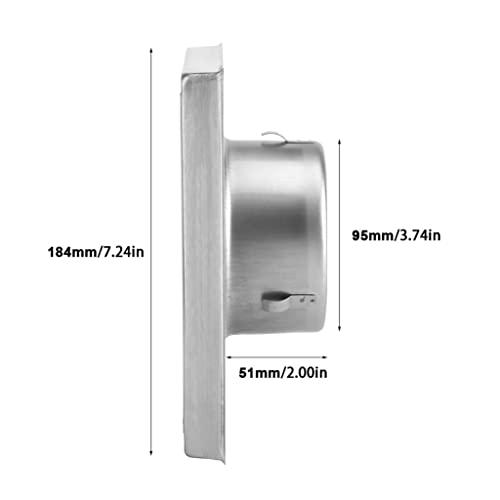 HBJWOV Rejilla de Ventilación Cuadrada para Pared de Acero Inoxidable 100mm para Extractor y Secadora miniatura 6