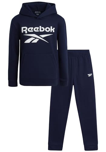 Reebok Boys Sweatpants Set - 2 Piece Fleece Pullover Hoodie Boys Sweatshirts and Youth Kids Jogger Sweatpants Athletic Sets
