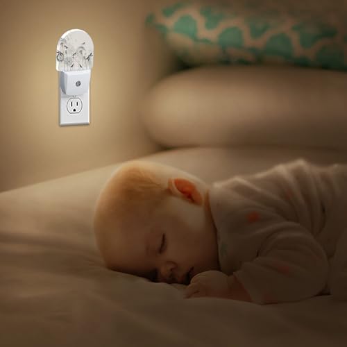 Image of Night Light,Retro Dandelions Dragonflies Night Lights Plug Into Wall Dusk to Dawn Sensor for Bedroom Bathroom and Living Room for Women /Girls Gift