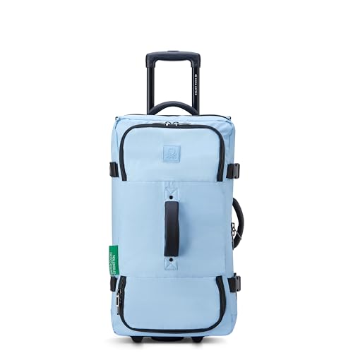 United Colors of Benetton Bolsa esportiva com duas rodas Now, Azul claro, Checked Luggage 24 Inch, Agora! Bolsa esportiva com duas rodas