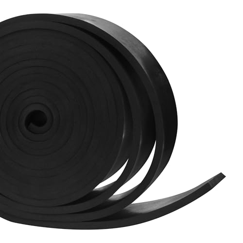 TORRAMI Solid Neoprene Rubber Strips Roll 3/16 (.187) inch Thick X 2 inch Wide X 10 Feet, for DIY Weather Stripping, Gasket, Seal