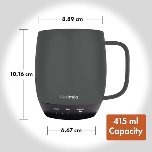 Nextmug - Temperature-Controlled, Self-Heating Coffee Mug (Graphite - 14 oz.)