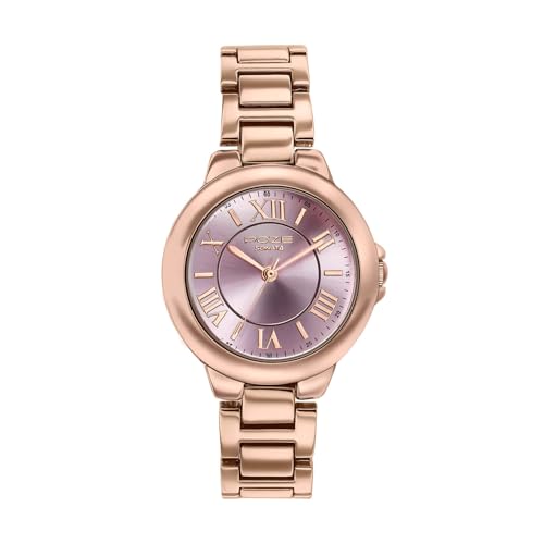 Image of Sonata Poze 8 Quartz Analog with Pink Dial Rose Gold Alloy Strap Watch for Women - SP80158WM01W