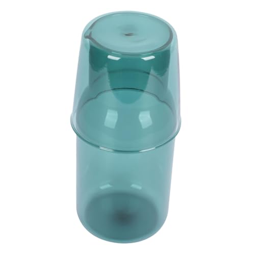 MOLUCKFU Clear Glass Water Cup Colorful Cups Clear Nightstand Bedside Water Container Turkish Tea Glasses Hard Case with Foam Night Water Carafes Water Pitcher with Lid Water Jug Green