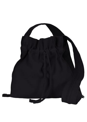 Battle-Merchant Mittelalter Umhängetasche für Damen und Herren aus Baumwolle | Schultertasche oder Schulterbeutel aus Canvas | Karneval Pilgertasche aus Stoff diverse Farben (Schwarz)