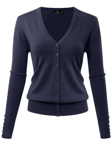 Image of Allsense Women's Long-Sleeve V-Neck Cardigan Sweater | Button Down, Lightweight Soft Knit