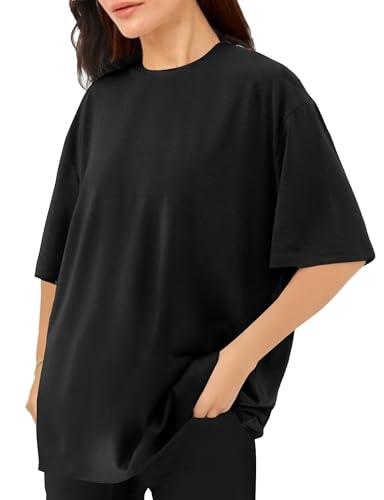 Womens Oversized T Shirts Short Sleeve Summer Tops Crewneck Casual Loose Fit Basic Tee Trendy Plus Size Blouse2