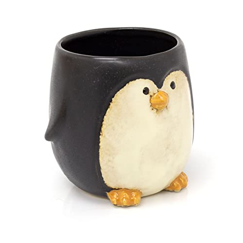 Novelty Penguin Plant Pot Ceramic Cachepot | Cute Bird Succulent Pot Cactus Garden Herb Pots | Small Flower Plant Indoor Outdoor Planters