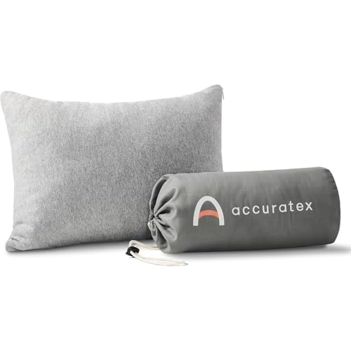 ACCURATEX Camping Pillow-100% Cotton Breathable Cover,Shredded Memory Foam Compressible Travel Pillow,Camping&Travel Accessories-Small Backpacking Pil