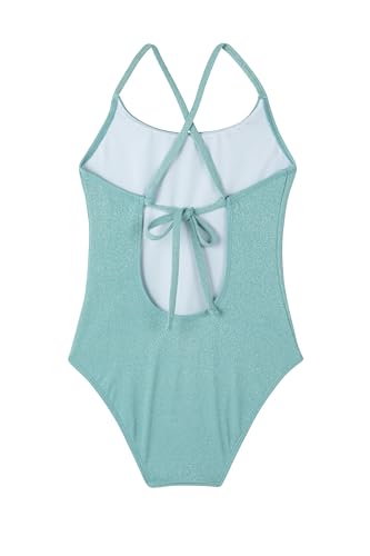 Image of Gottex Kids Sparkles Criss Cross Tie Back One Piece Swimsuit Chlorine Fade Resistant and Built-in UPF UV 50+ Protection