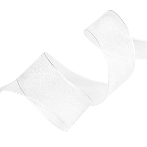 image for VATIN Christmas Ribbon Sheer Organza Wired Ribbon 1-1/2 inch 25 Yards 