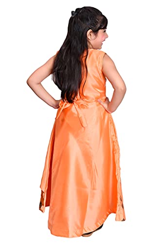 Image of Sky Heights Girl's Silk Blend Fit and Flare Maxi Wedding Dress