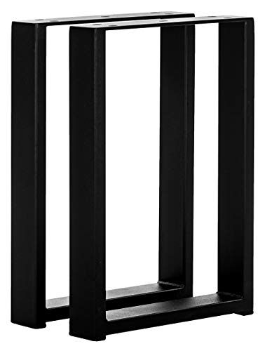 POKAR Pata de Mesa de Acero, Marcos Cuadrados Estilo Industrial DIY para Café, Mesas de la Sala de Star, Patas Metálicas de la Encimera para Muebles, 30x43 cm, Conjunto de 2, Negro
