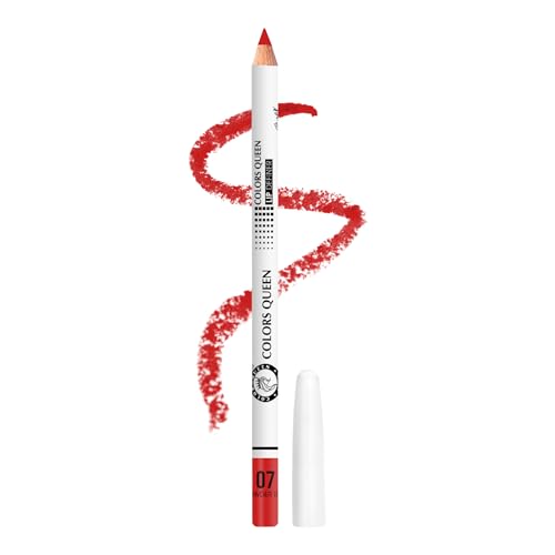 Image of Colors Queen Lip Definer Pencil | Highly Pigmented, One Swipe Smooth Application Matte Lip Liner | Long Lasting Lip Pencil (07 - Powder Red)