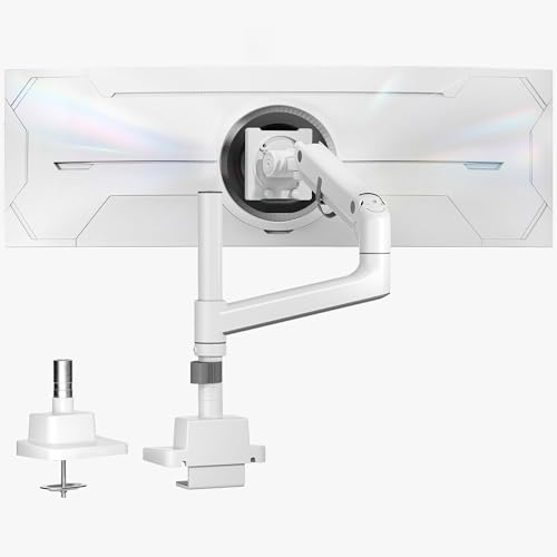 Image of monTEK Ultrawide Monitor Arm Max 57 inch,Height Adjustable 8.1 inch-25.5 inch,White