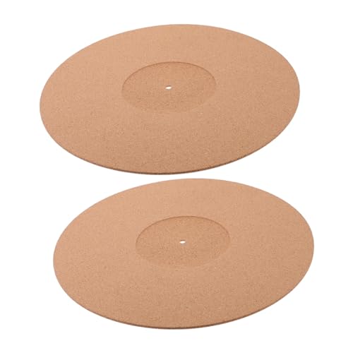VANZACK 2pcs Cork Turntable Mats Static Vinyl Recorder Slipmats Lightweight Comfortable Record Player Accessories Enhance Sound Quality Easy Installation