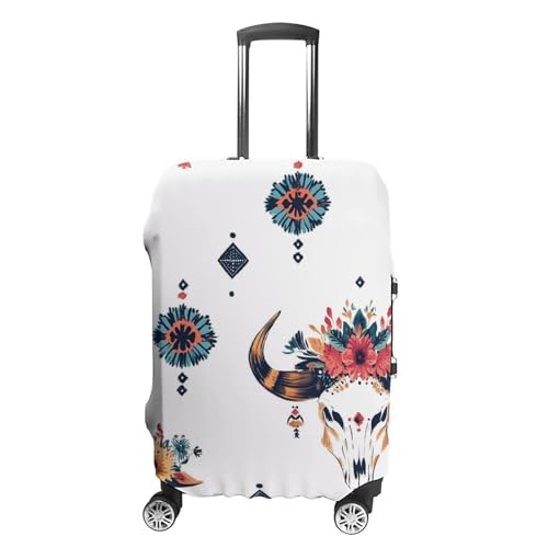 Bulls Skull Luggage Cover Suitcase Protector Travel Baggage Covers for Men Women XL