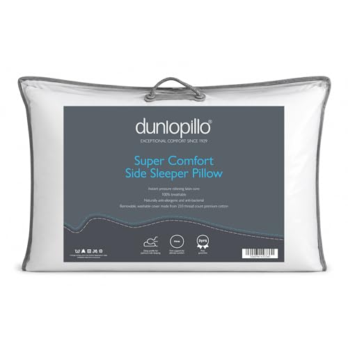 Dunlopillo Natural Latex Pillow Orthopaedic Neck Support for Side & Back Sleepers Breathable Cooling Design Pressure relief Anti Allergy