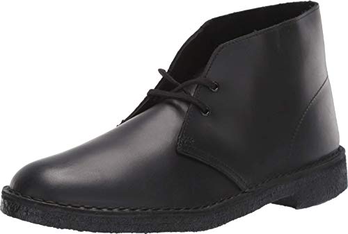Clarks Mens Desert Chukka Black Polished