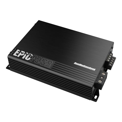AudioControl EPICFOUR Epic Series 800 Watt Compact 4-Channel Car Audio Amplifier 200x4 @ 2 Ohm, Class D, High Pass Filter, Smart Auto Protection
