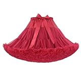 [TUTUJI] パニエ ボリューム スカート チュチュスカート チュール ペチコート ふんわりパニエ 40cm (JP, アルファベット, Free Size, ワイン)