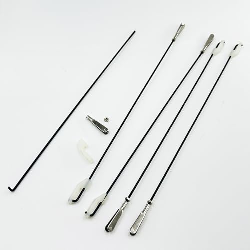 5PCS RC Airplane Metal Clevis with Connecting Rod Pushrod and Swing Keeper for DIY RC Plane Fixed Wing Parts Model Plane Aircraft Connection Accessories (M2x250mm)