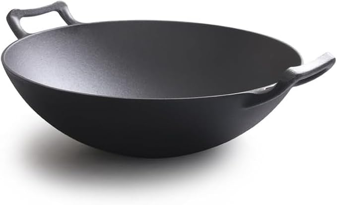 Wok de Hierro Fundido con Tapa 12 pulgadas miniatura 8