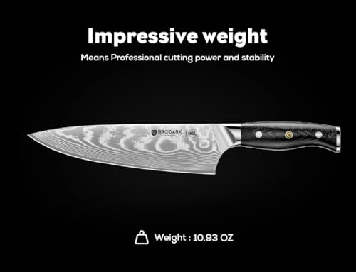 Damascus Knife Set 3 PCS with Premium VG10 Damascus Steel, Ultra-Sharp Professional Japanese Kitchen Knife Set, Full Tang Chef Knife Set with G10 Handle, Gift Box - Image 5