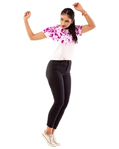 Image of Lappen Fashion Combo of Tie Dye Printed Crop Top | Cotton Round Neck Half Sleeve | Ladies Short | Sprayed T-Shirts | Regular fit Top