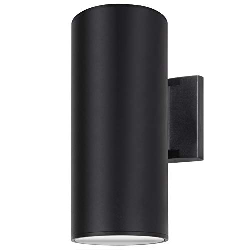 Zuukole Outdoor Wall Light, Exterior Lighting - Etl Listed, Die-Casting Aluminum Waterproof Wall Mount Cylinder Design - Up Down Light Fixture For Porch, Backyard And Patio (Black) #TOP10