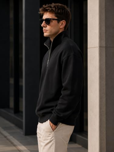 Image of Men's Cotton Fleece Half Zipper Sweatshirt
