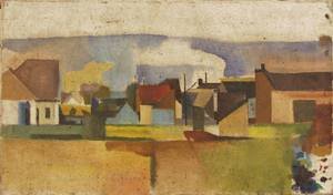 Peinture à l'huile Erno Schubert pour sublimer l'ambiance de votre salon avec une vue de rue