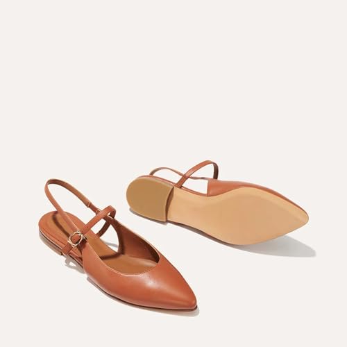 Slingback Flats Shoes for Women Pointed Toe Buckle Strap Ballet Flats with Adjustable Top Strap Comfortable Casual Dress Shoes4