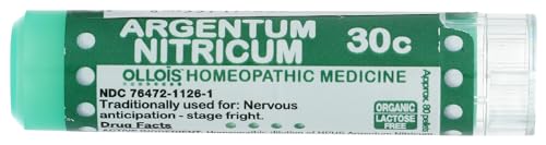 OLLOIS Argentum Nitricum 30c Organic, Lactose-Free Homeopathic Medicine, 80 Pellets (Pack of 1)