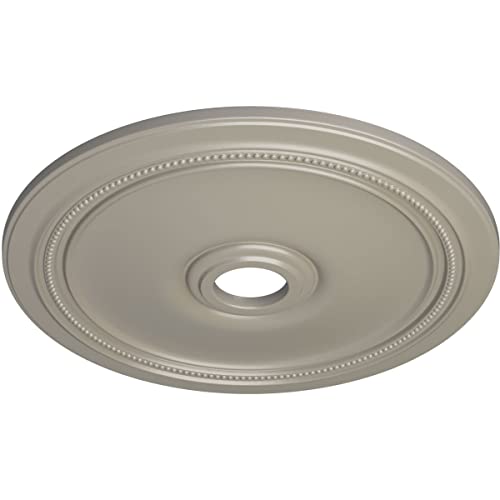 Image of Ekena Millwork CM24DIPWS Diane Ceiling Medallion, 24 inchOD x 3 5 /8 inchID x 1 1 /4 inchP (Fits Canopies up to 6 1 /4 inch), Hand-Painted Pearl White