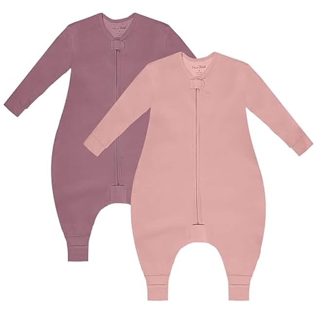 Toddler Sleep Sack with Feet, 0.5 TOG Organic Cotton Baby Sleeping Bag with Legs, Baby Wearable Blankets for Walkers w/ 2-Way Zipper, Baby Sleep Sack for Girls & Boys, Early Walker 18-36 Month