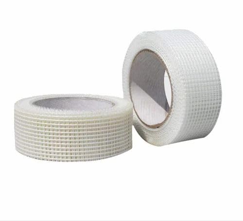 Pack of 2 Fiber Mesh Glass Coated Roll 2 Inch X 50 Mtr 45 Gsm for Waterproofing, Roof/Crack Patch/Wall Repair, Wall Coating/Plastering mesh, Chicken mesh, Murga Jali