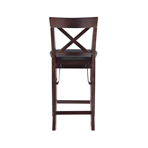 Linon Triena X Back Folding Counter Stool, Brown - Image 4