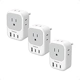 3 Pack European Travel Plug Adapter, TESSAN Type C Charger Plug with 4 Outlets 3 USB (2 USB-C), US to Europe Plug Adapter for Italy, Spain, France, Portugal, Greece, Iceland, Travel Essentials