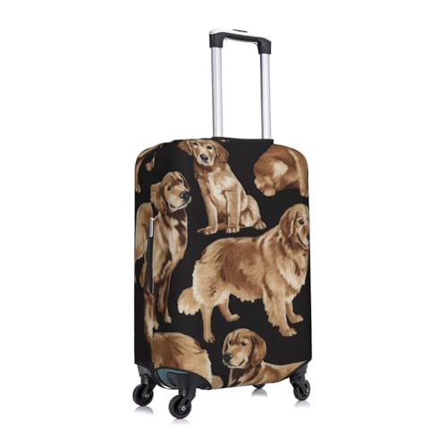 Golden Retrievers Print Suitcase Cover Luggage Protector Washable Elastic Fashionable Travel Gear Cover3