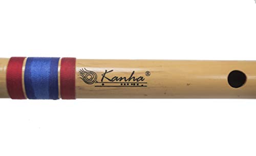 Image of Kanha Bansuri Flute - D Scale Natural Medium Assam Bamboo - 17 Inch Right Handed Music Instrument With Cover